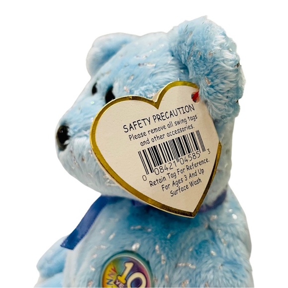 Ty Beanie Babies - Decade the Bear - Light Blue  💜 - Picture 5 of 10